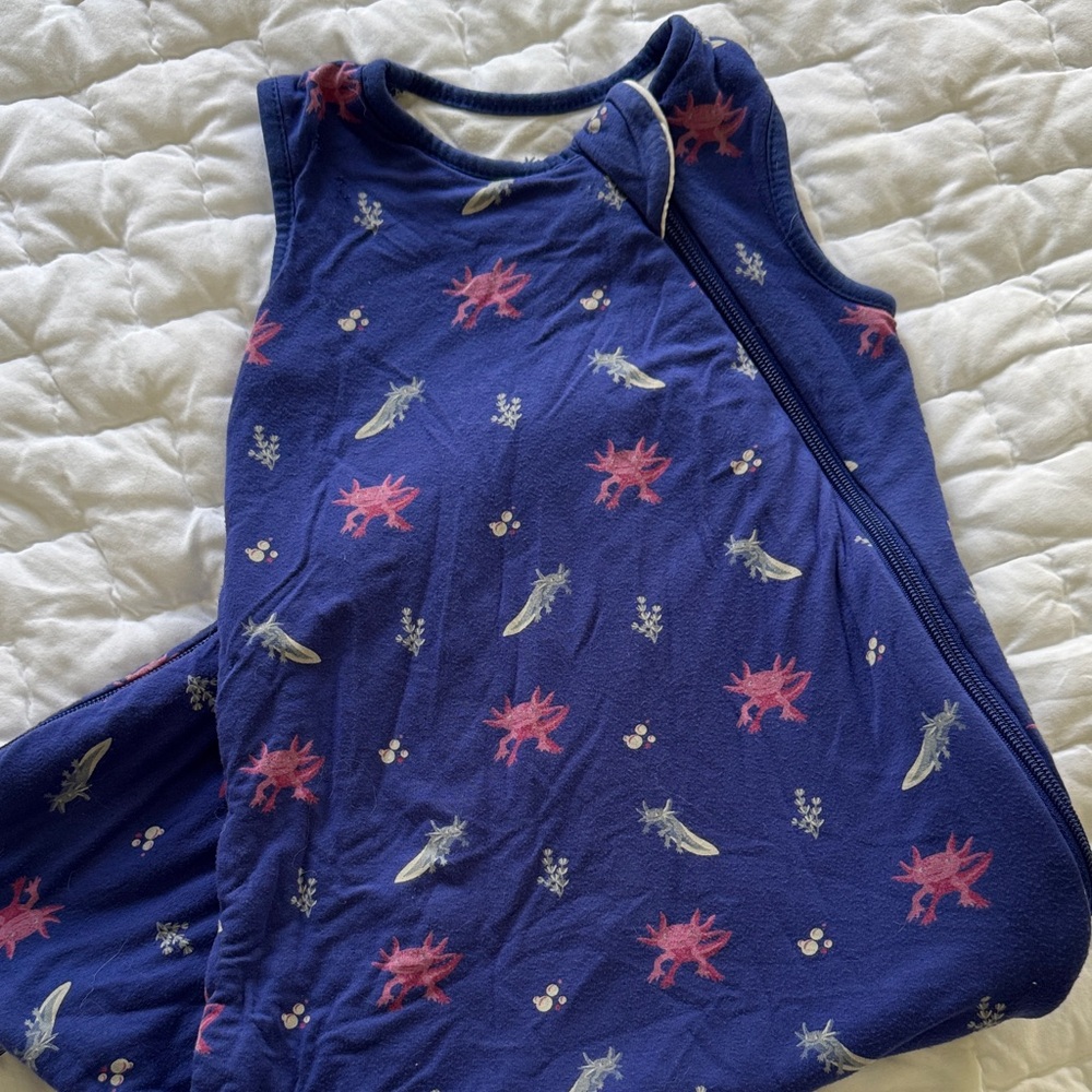 Kyte BABY Navy Sleeveless Sleep Sack with Pink & Light Sea Creatures S 1.0
